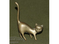 Statuetă decorativă din alamă, figurină pisică