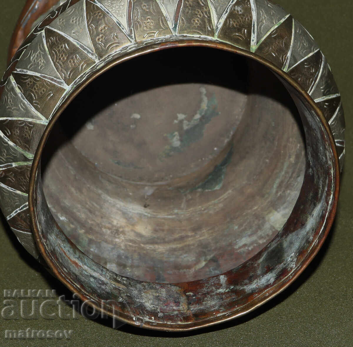 Παλαιό χειροποίητο παραδοσιακό σκεύος μέλι χαλκός ορείχαλκος - 7