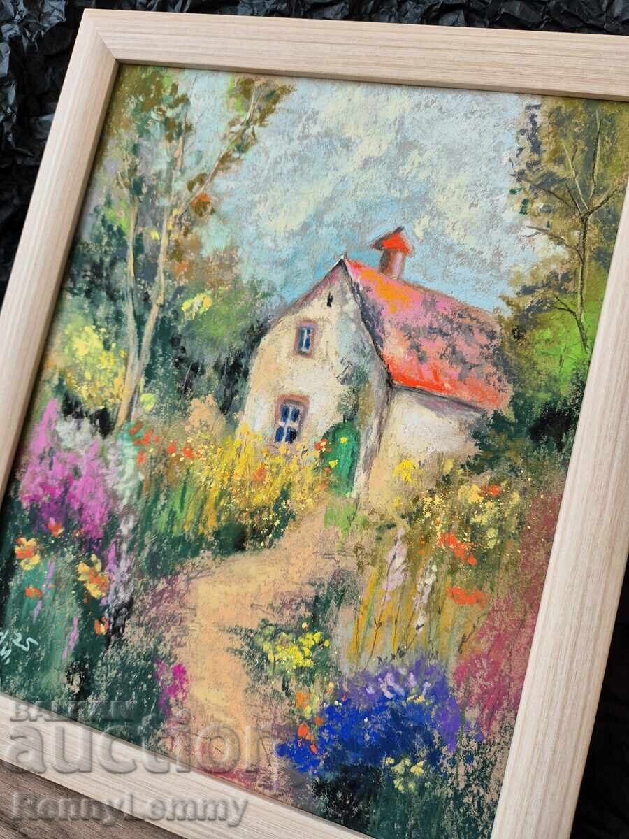 Auction The House with the Green Door, Original Painting Auction The House with the Green Door, Original Painting