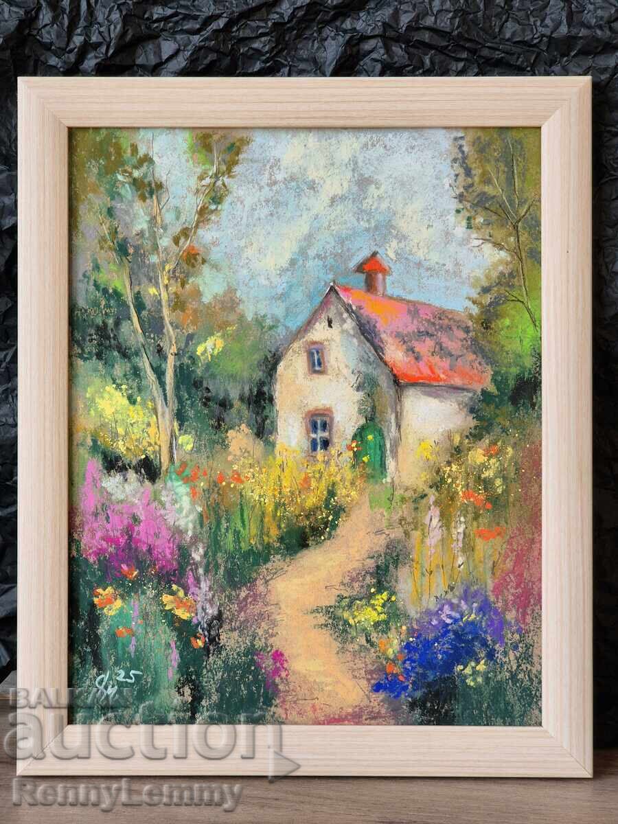 The House with the Green Door, Original Painting The House with the Green Door, Original Painting