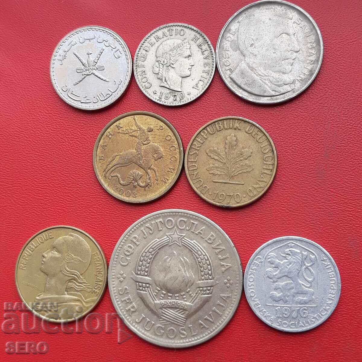 Mixed lot of 8 coins with price 1.01 BGN | € 0.52