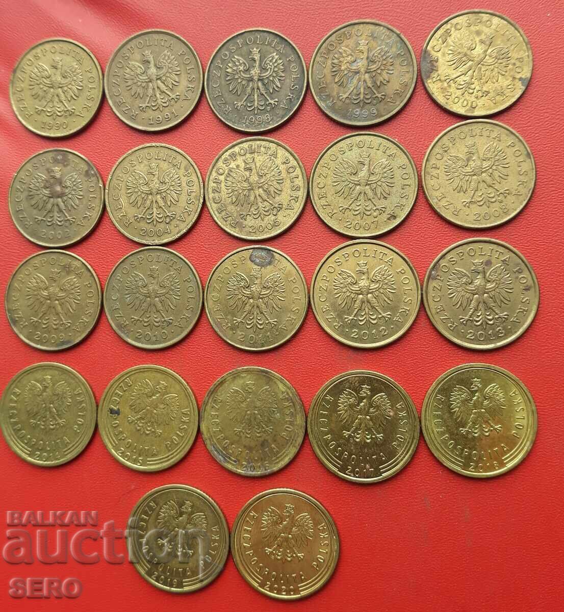 Poland - Lot of 22x 2 groszy from different years Poland - Lot of 22x 2 groszy from different years