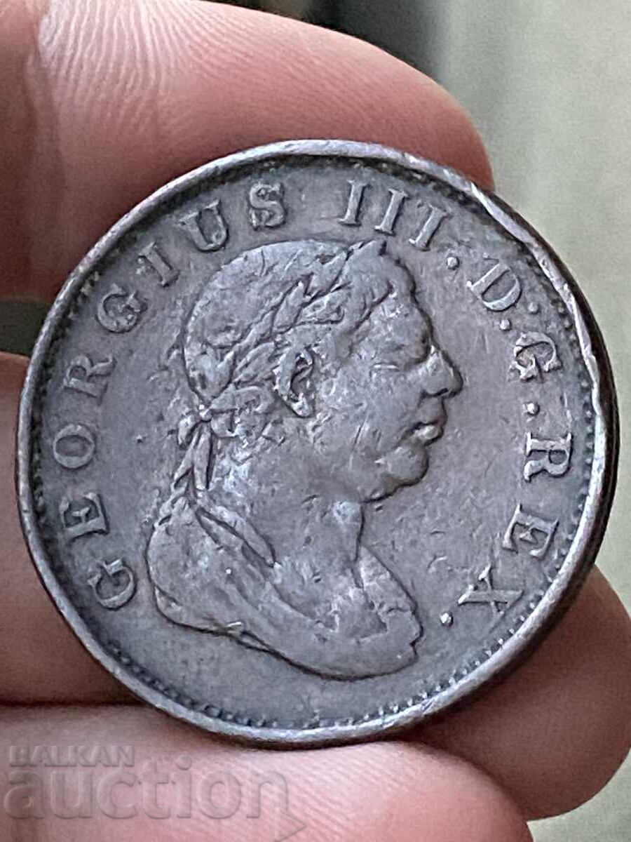 Гвиана Британска колония 1 стивер 1813 Джордж III