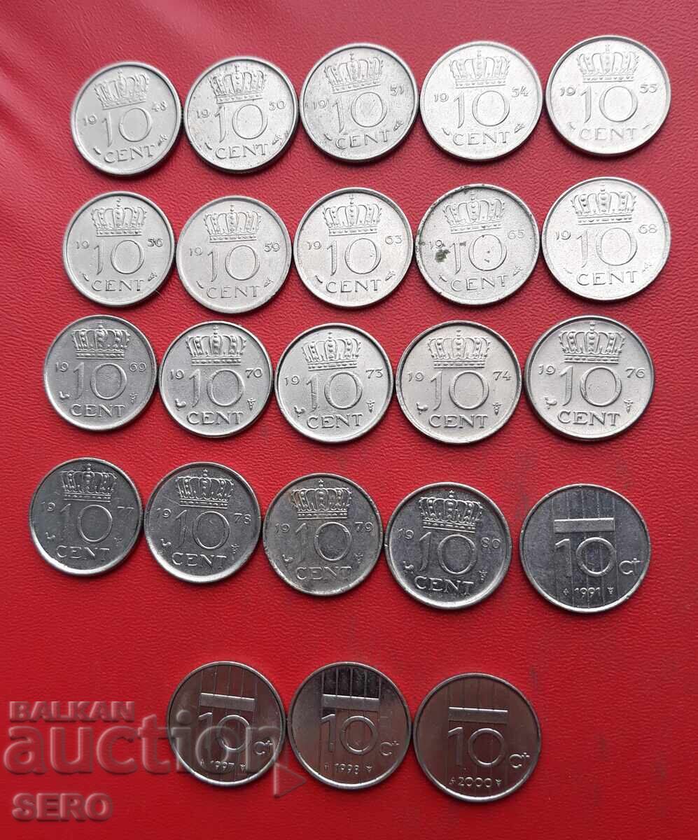 Netherlands - Lot of 23x10 cent coins from different years Netherlands - Lot of 23x10 cent coins from different years