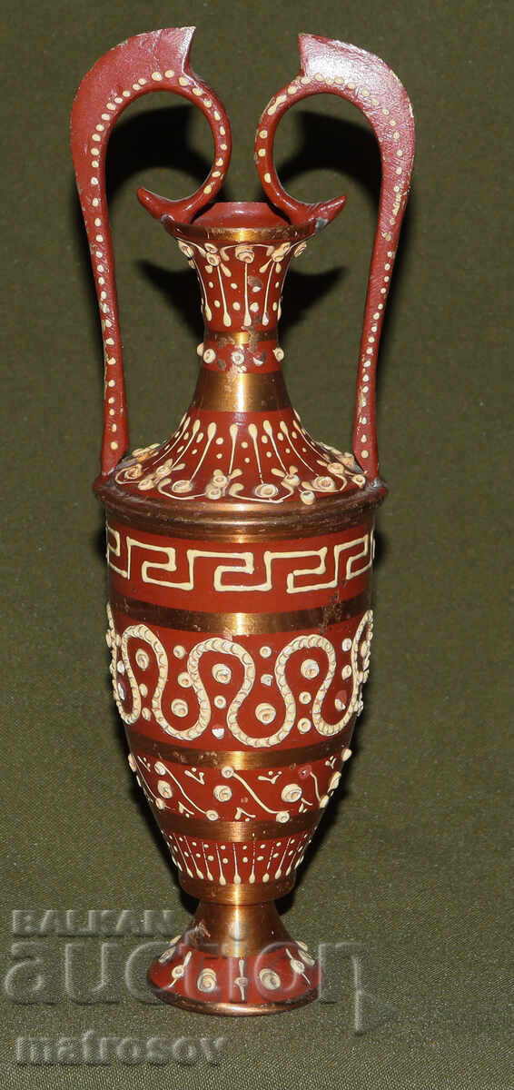 Vază amforă din cupru, lucrată manual - 5