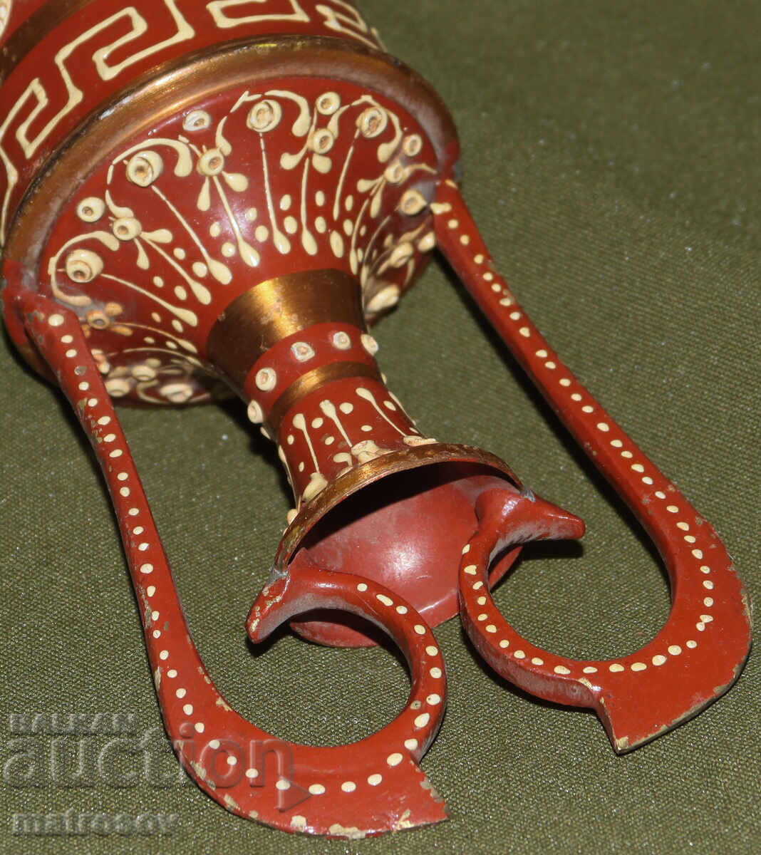 Vază amforă din cupru, lucrată manual - 7