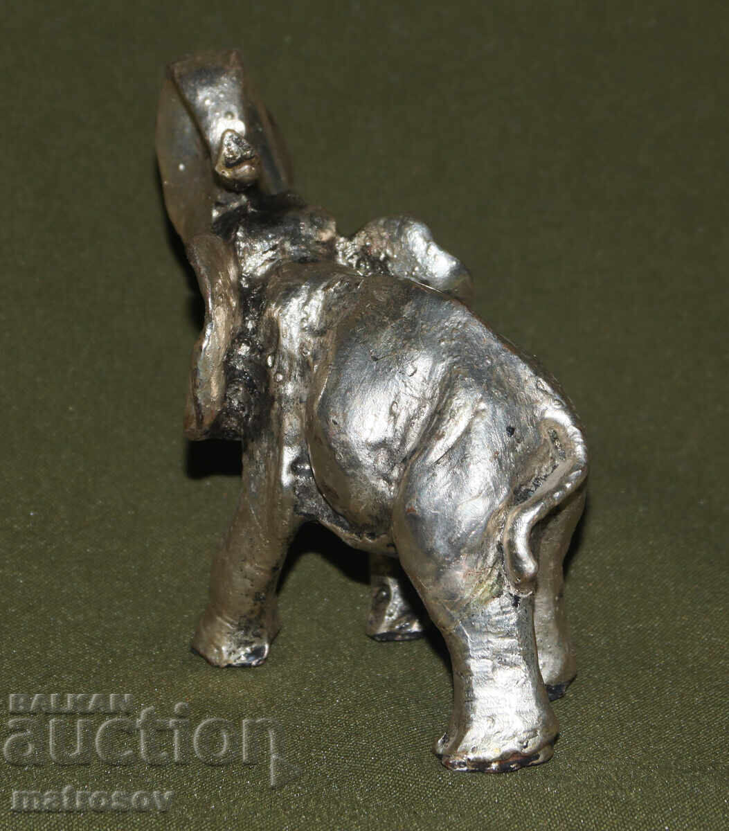 Silver-plated small decorative elephant figurine - 5