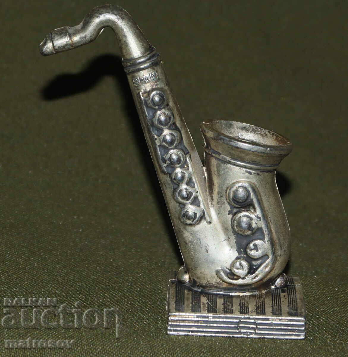 Silver-plated small decorative saxophone figurine - 5