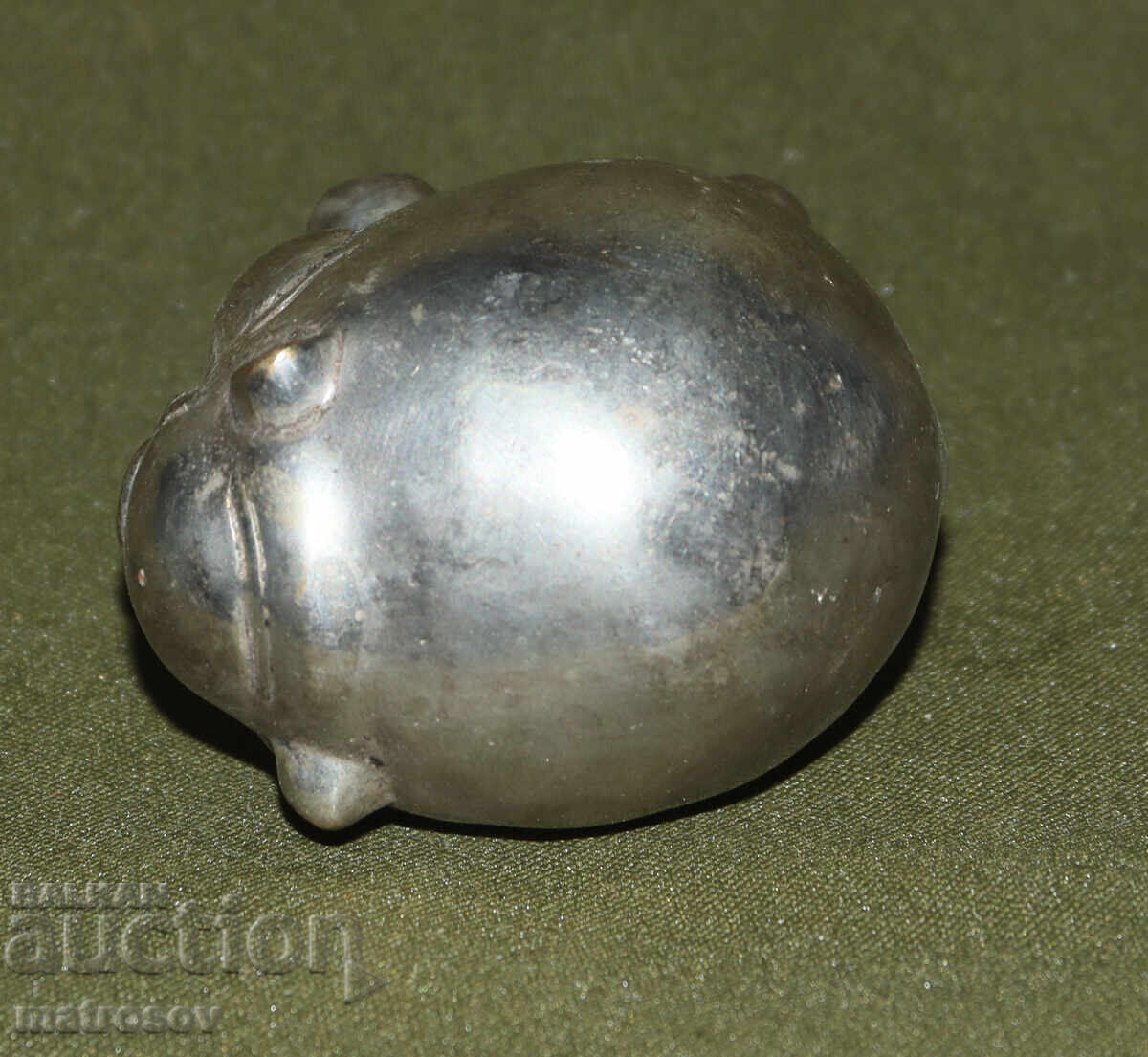 Посребрена малка декоративна фигурка прасенце - 7