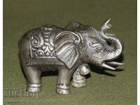 Figurină decorativă mică, elefant argintat