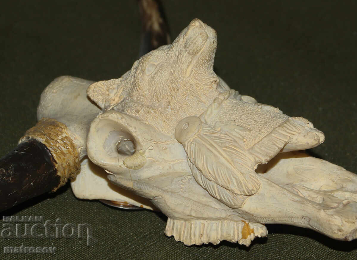 Σκούλπτρα φιγούρα κόκαλο κρανίο Κεφαλή λύκου - 6