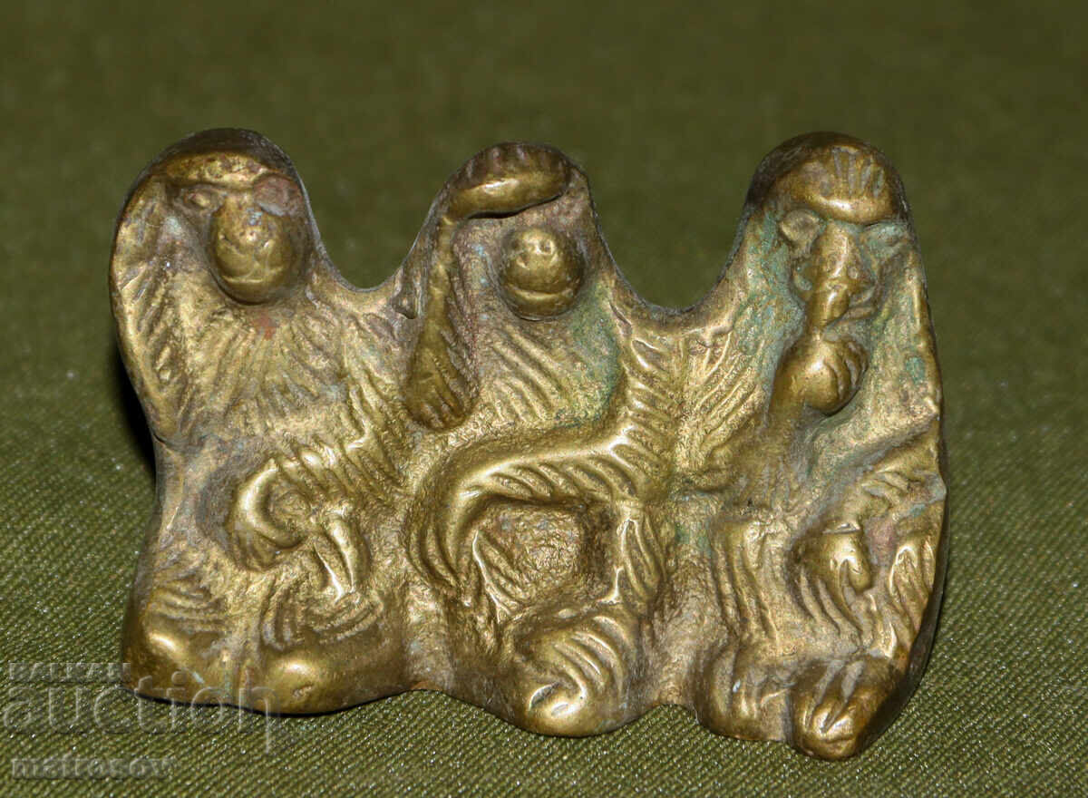 Μικρό μπρούτζινο διακοσμητικό ειδώλιο μαϊμούδων με τιμή 80.00 BGN | € 40.90