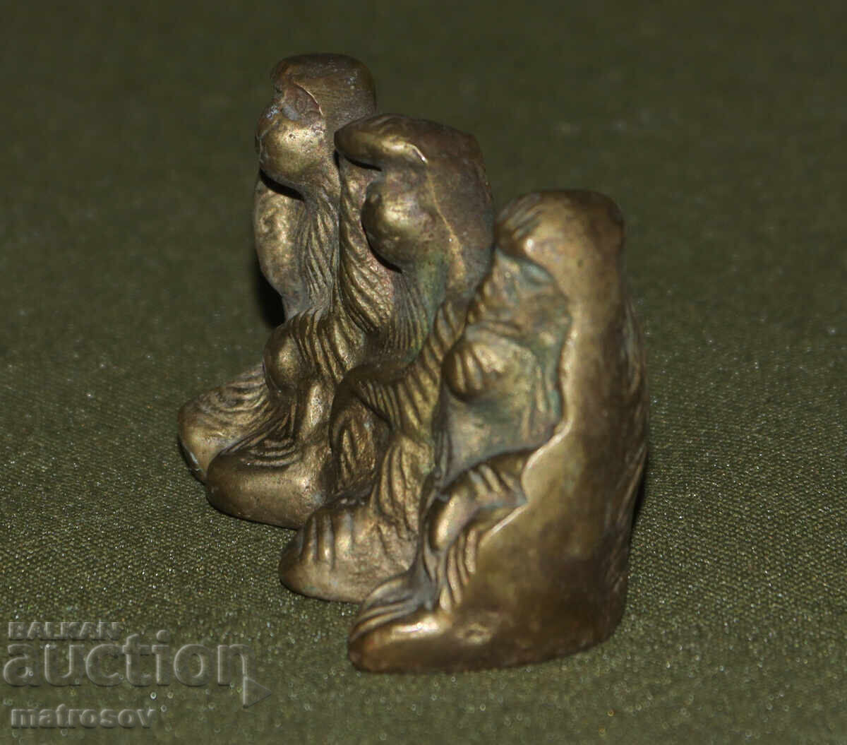 Δημοπρασία Μικρό μπρούτζινο διακοσμητικό ειδώλιο μαϊμούδων