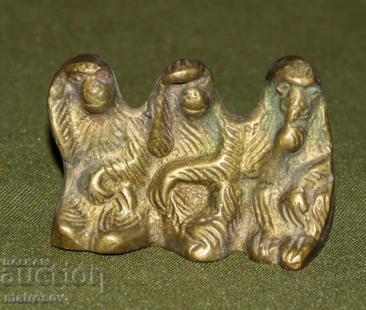 Μικρό μπρούτζινο διακοσμητικό ειδώλιο μαϊμούδων