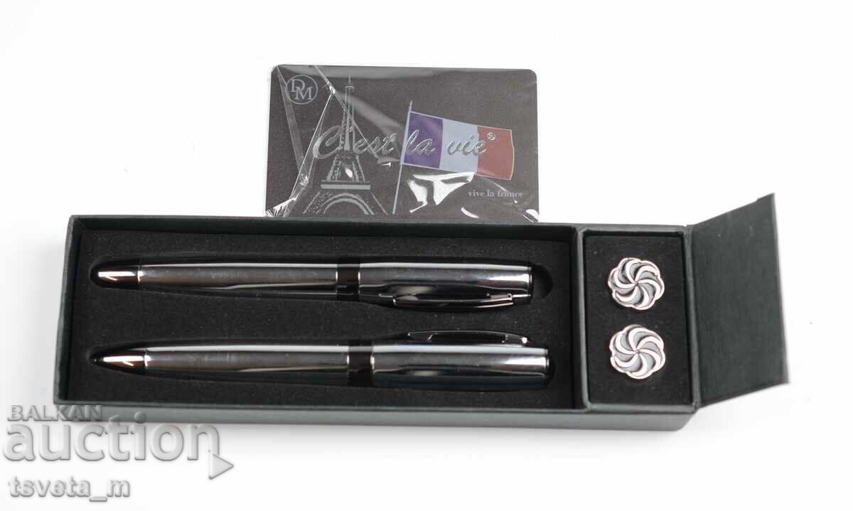 Λουξ Σετ – Μανικετόκουμπα και Δύο Στυλό C’ est la vie Λουξ Σετ – Μανικετόκουμπα και Δύο Στυλό C’ est la vie