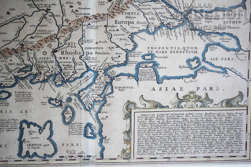 Παλαιός ΟΛΛΑΝΔΙΚΟΣ χάρτης της ΘΡΑΚΗΣ από το 1650 - ΑΥΘΕΝΤΙΚΟ - 5 Παλαιός ΟΛΛΑΝΔΙΚΟΣ χάρτης της ΘΡΑΚΗΣ από το 1650 - ΑΥΘΕΝΤΙΚΟ - 5
