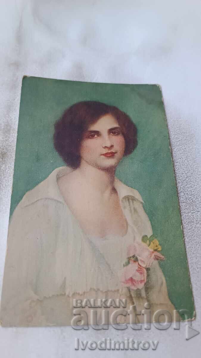 Postcard Young Girl 1915 Postcard Young Girl 1915