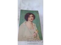 Postcard Young Girl 1915