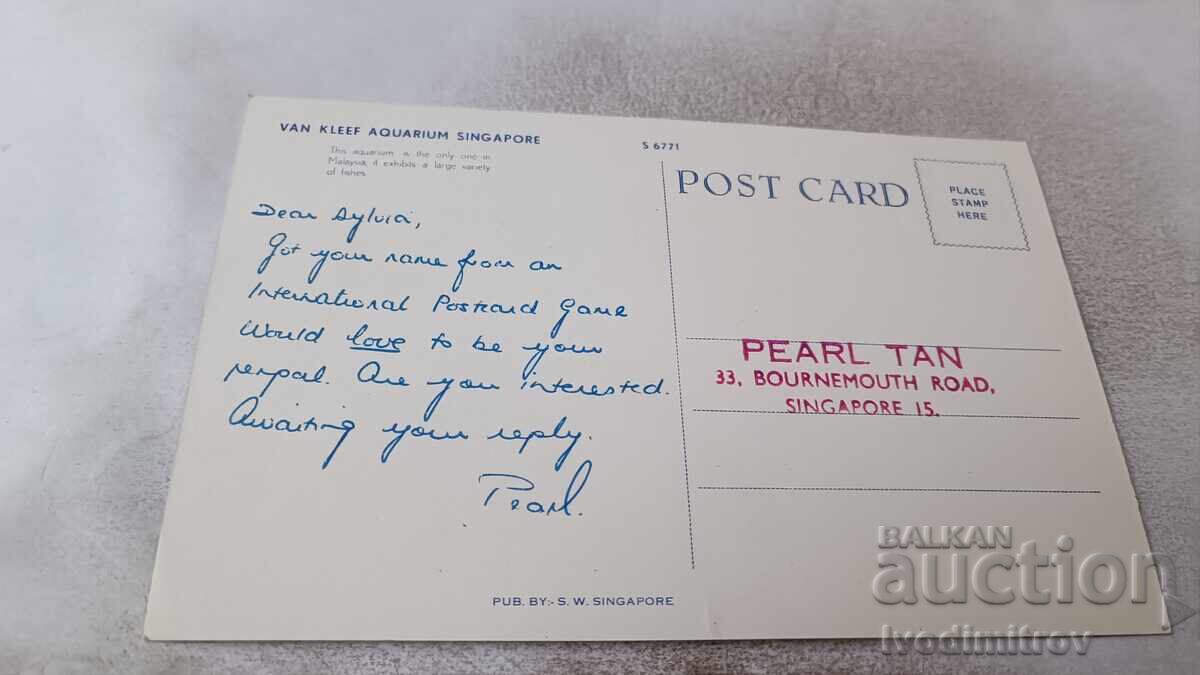 Postcard Singapore Van Kleef Aquarium with price 0.85 BGN | € 0.43