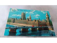 P K London Big Ben River Thames and Houses of Parliament 1972