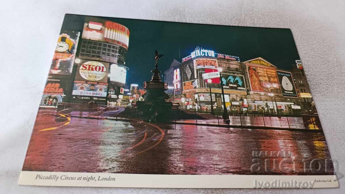 Postcard London Piccadilly Circus at Night