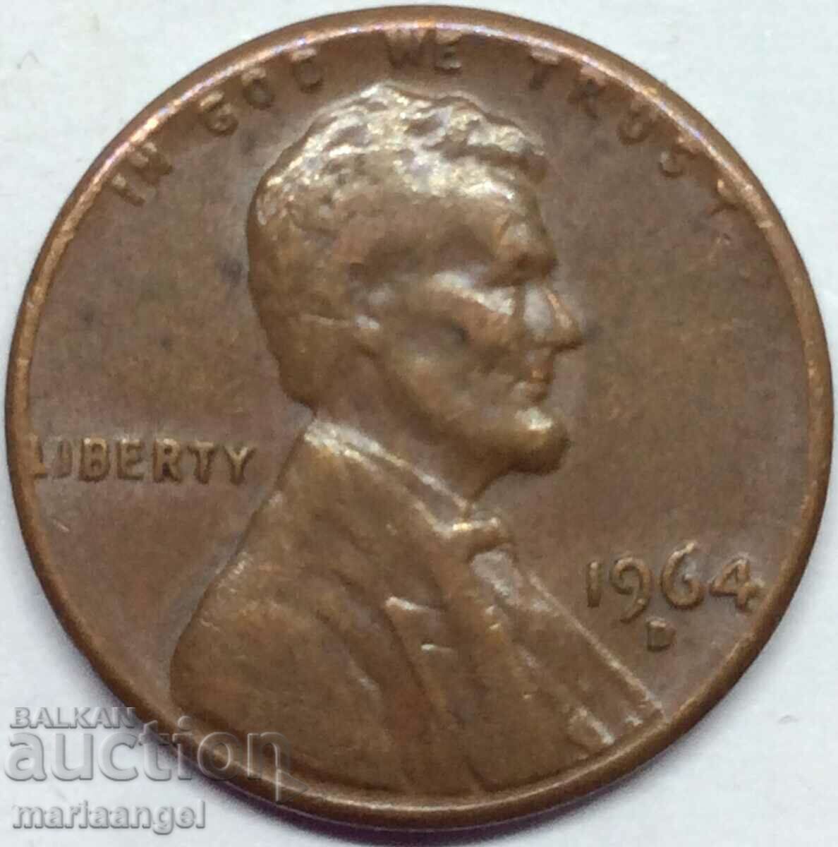 1 cent 1964 USA President Lincoln 1 cent 1964 USA President Lincoln