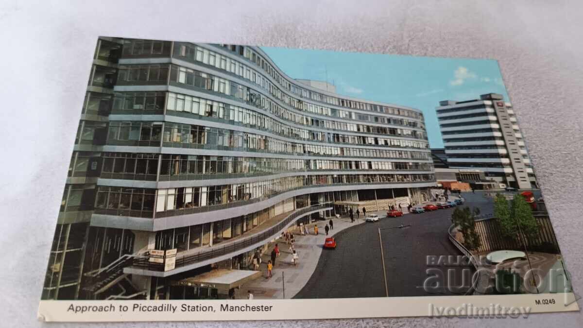 Cartolină Poștală Manchester Approach to Piuccadilly Station