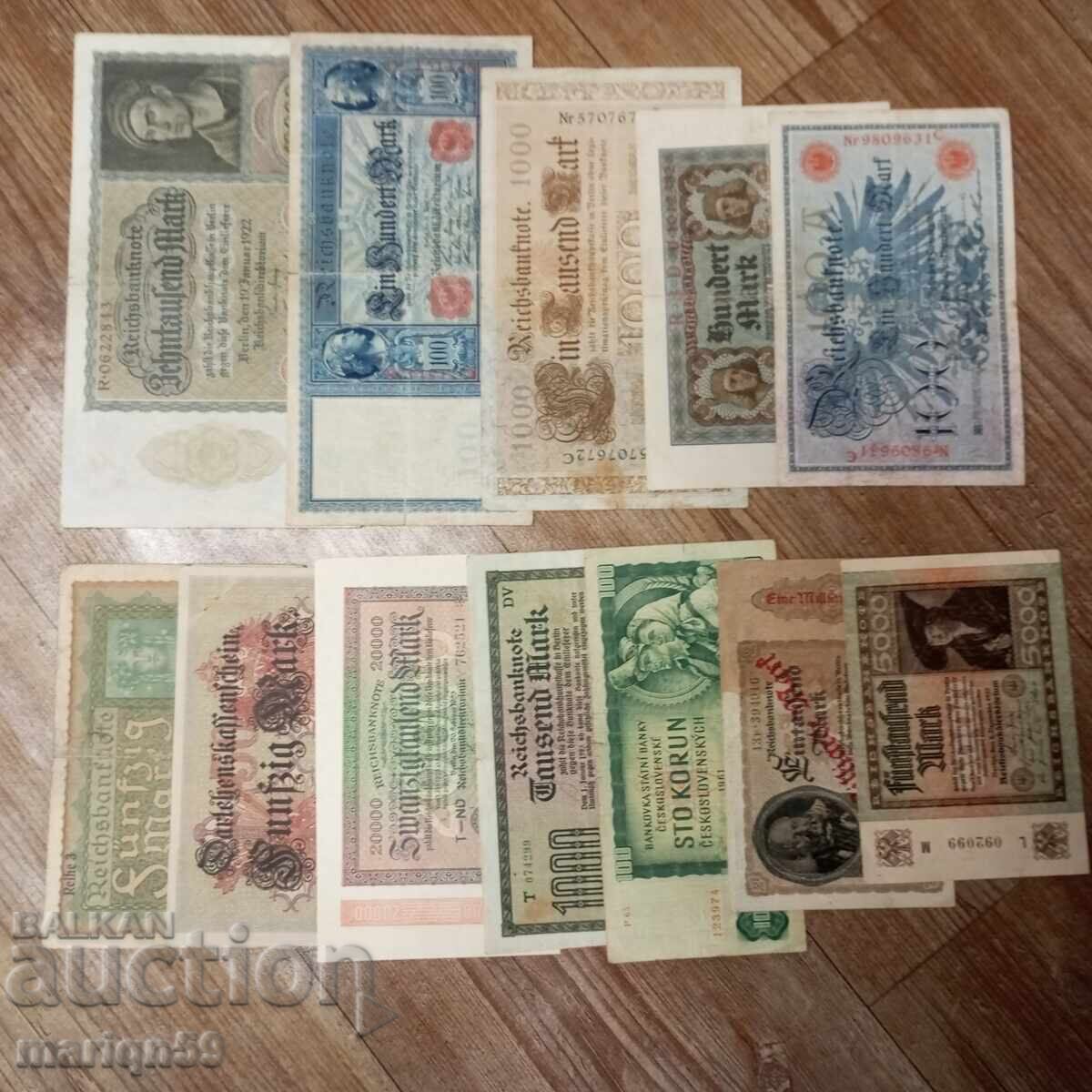 Λοτ από Γερμανία - 1910-1922 - 12 τεμάχια με τιμή 52.00 BGN | € 26.59