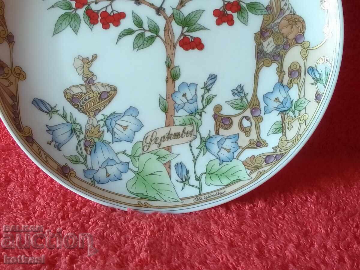 Πορσελάνινο πιάτο Hutschenreuther μήνας Σεπτέμβριος Γερμανία με τιμή 35.50 BGN | € 18.15