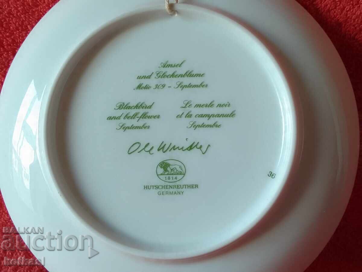 Πορσελάνινο πιάτο Hutschenreuther μήνας Σεπτέμβριος Γερμανία - 5