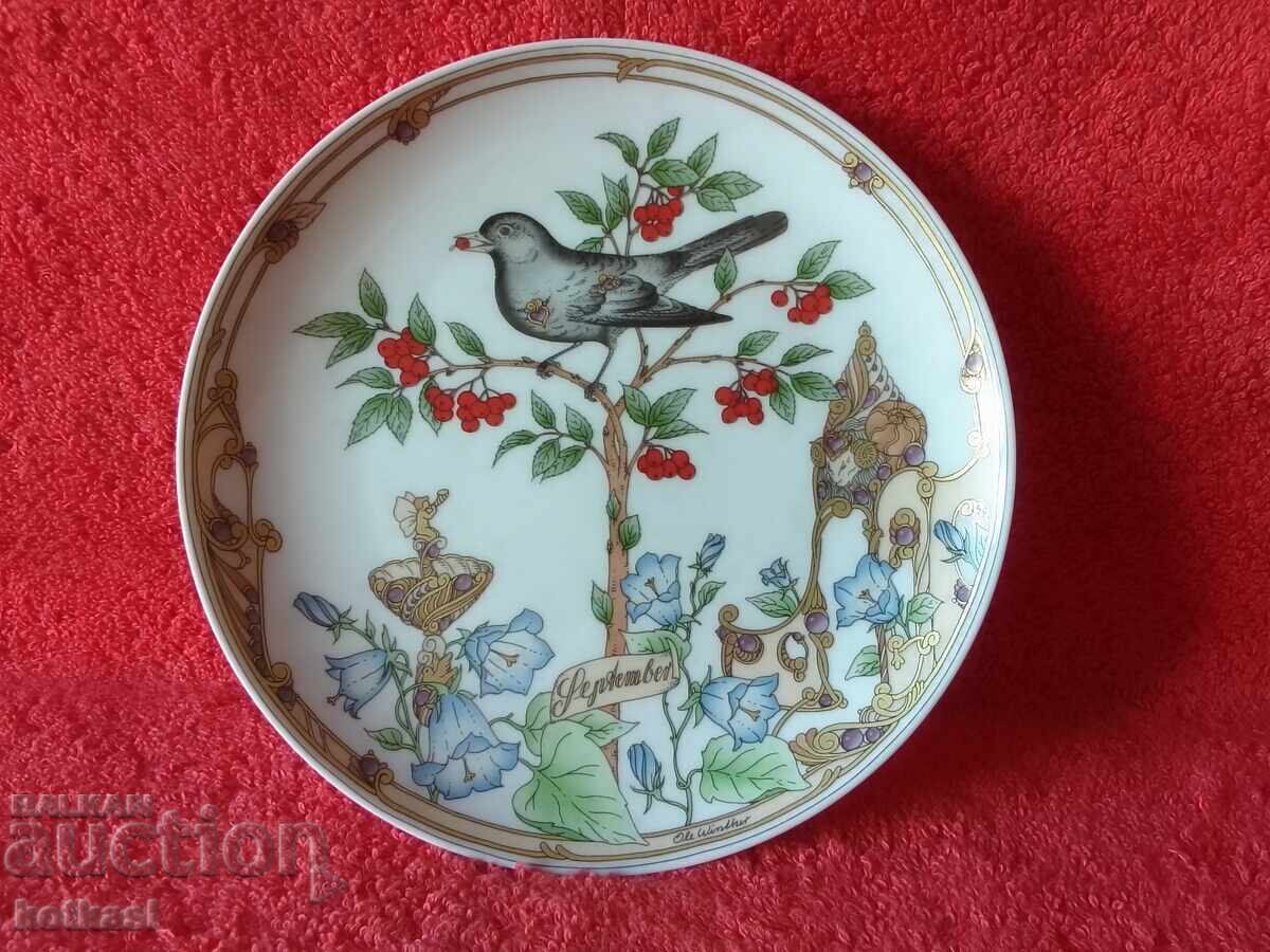 Πορσελάνινο πιάτο Hutschenreuther μήνας Σεπτέμβριος Γερμανία