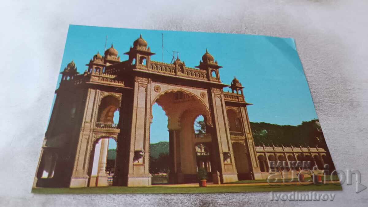 Postcard Mysore Main Palace Gate Postcard Mysore Main Palace Gate