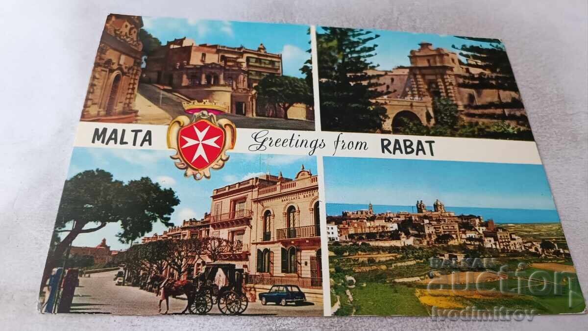 Postcard Malta Greetings from RABAT Collage Postcard Malta Greetings from RABAT Collage