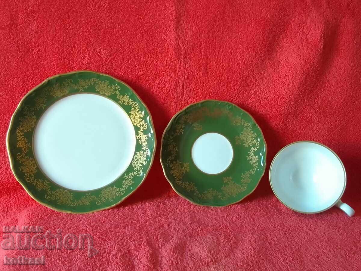 Δημοπρασία Παλιό σετ τριών τεμαχίων WEIMAR Katharina - φλιτζάνι, 2 πιάτα Germany GDR