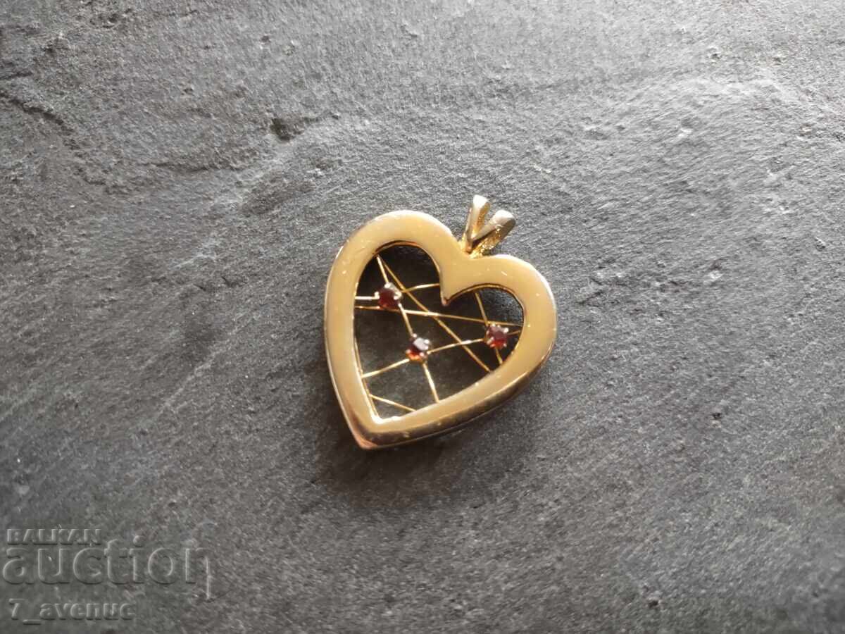 Heart pendant with stones: Garnet, beautiful craftsmanship 26.10.25