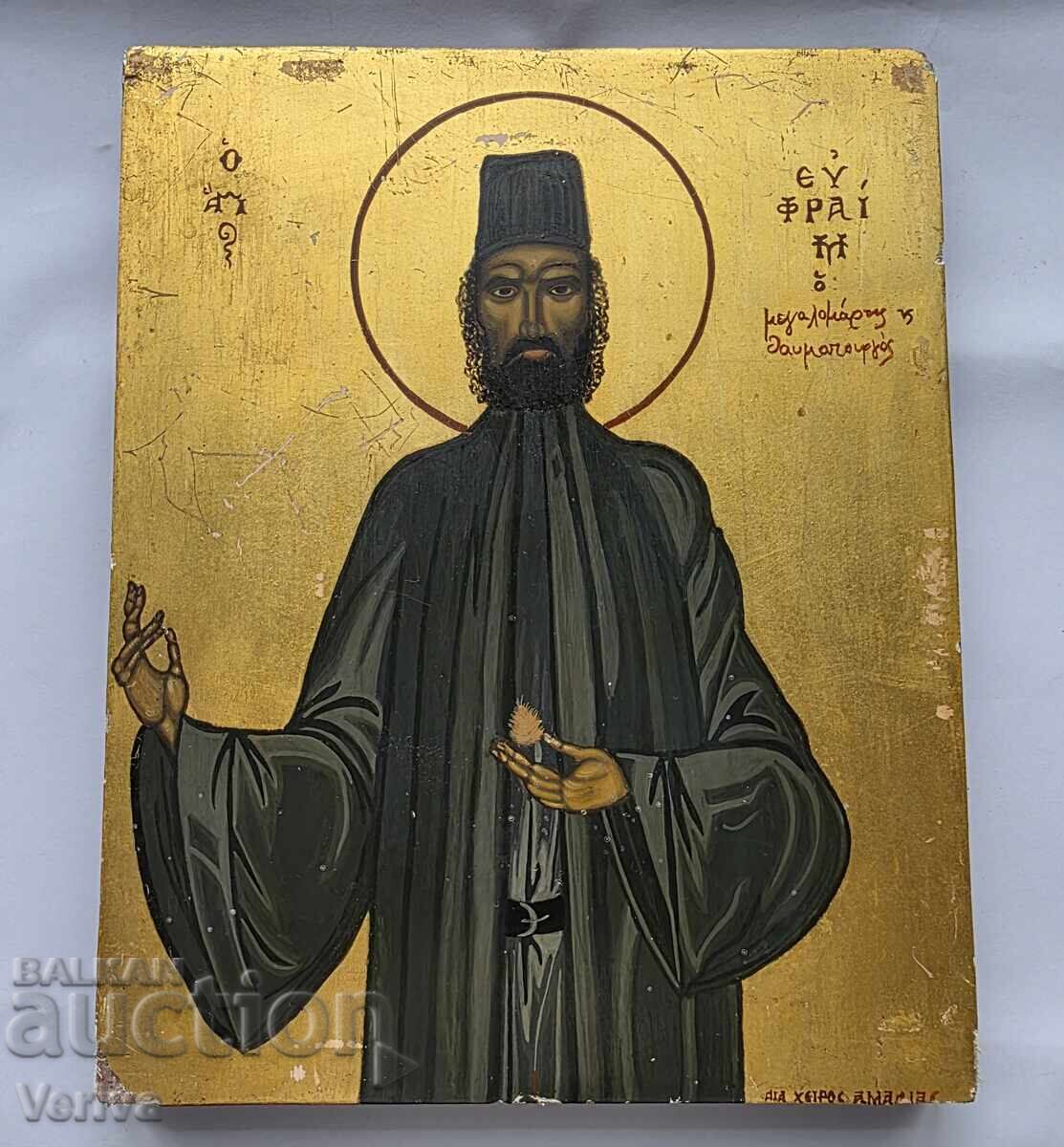 OLD GREEK ICON FROM THE ISLAND OF CRETE FIRST HALF OF THE 20TH CENTURY OLD GREEK ICON FROM THE ISLAND OF CRETE FIRST HALF OF THE 20TH CENTURY