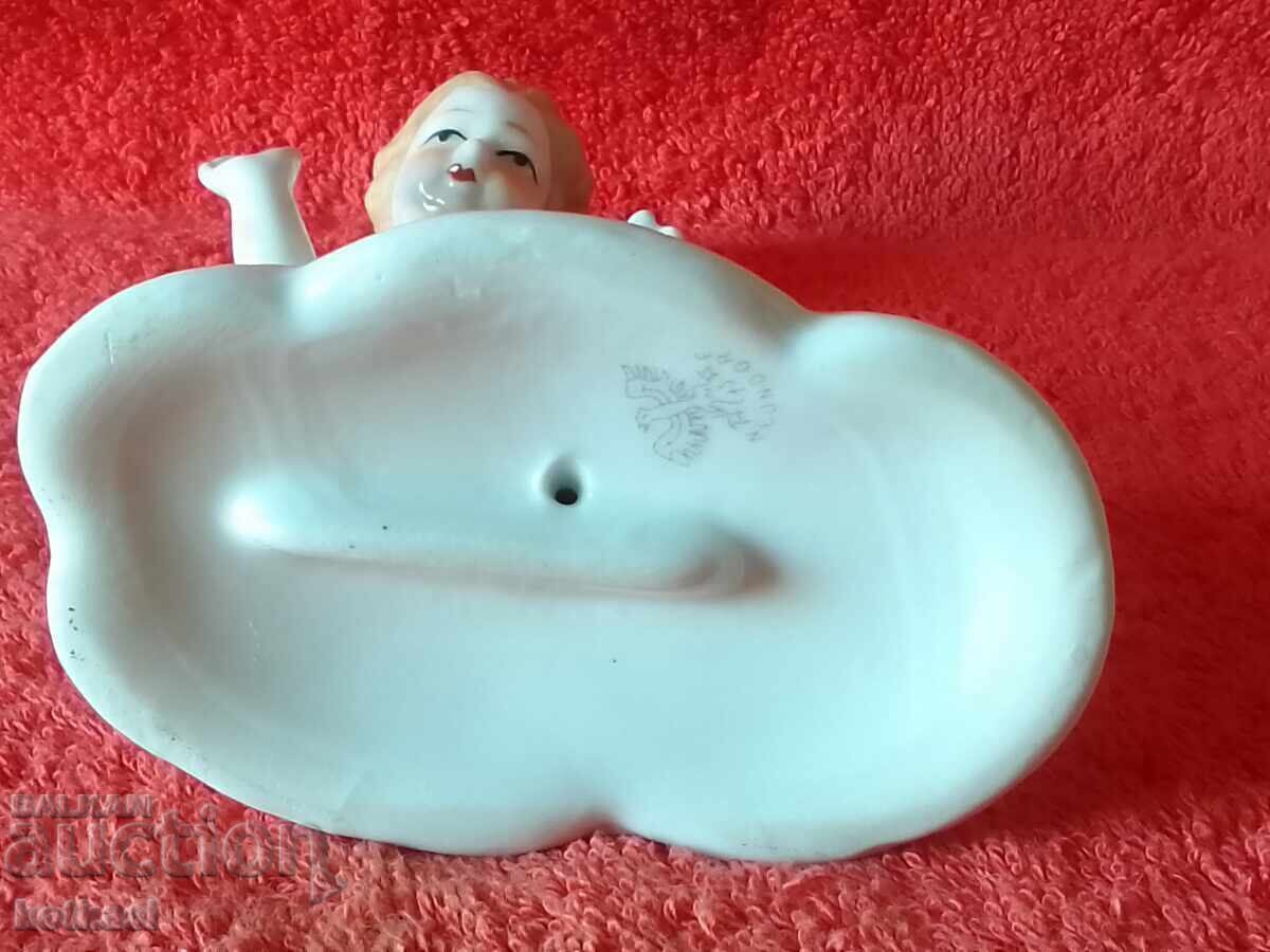 Old porcelain figure of a child, boy playing with a dog - 7