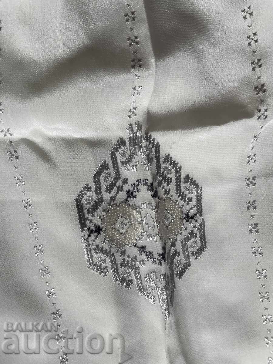 Licitație Bluză - mătase naturală, broderie manuală cu fir metalic