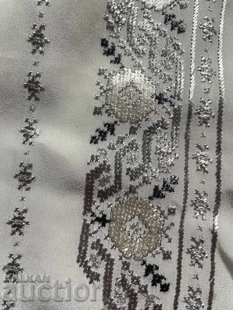 Bluză - mătase naturală, broderie manuală cu fir metalic - 6