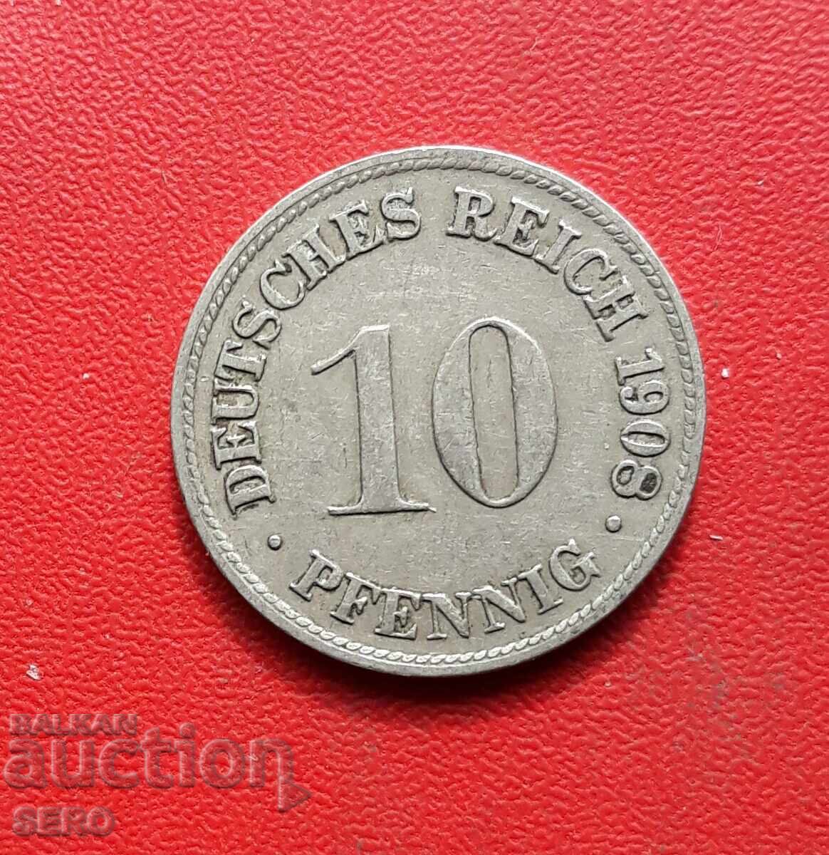 Germany-10 Pfennig 1908 D-Munich Germany-10 Pfennig 1908 D-Munich