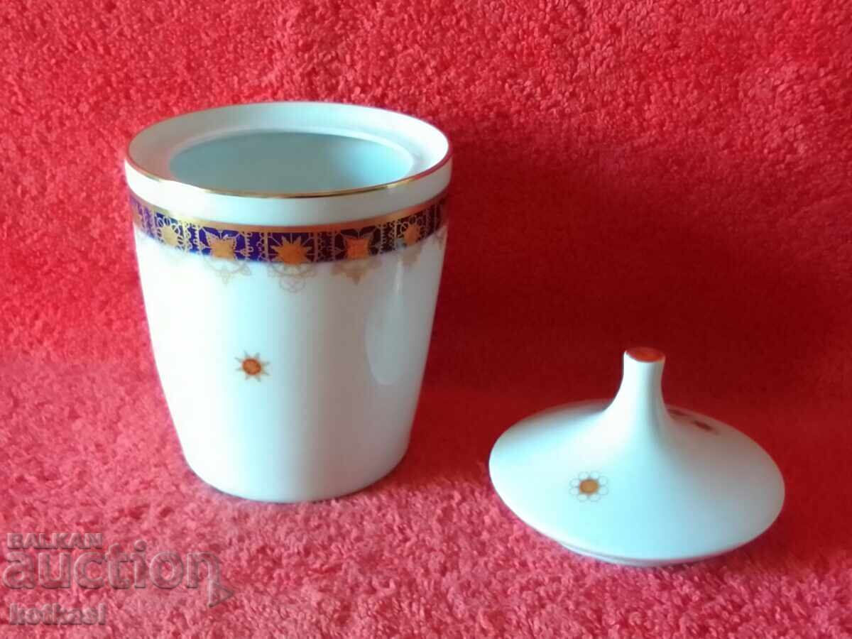 Аукцион Стара порцеланова купа захарница Кобалт позлата  JLMENAU