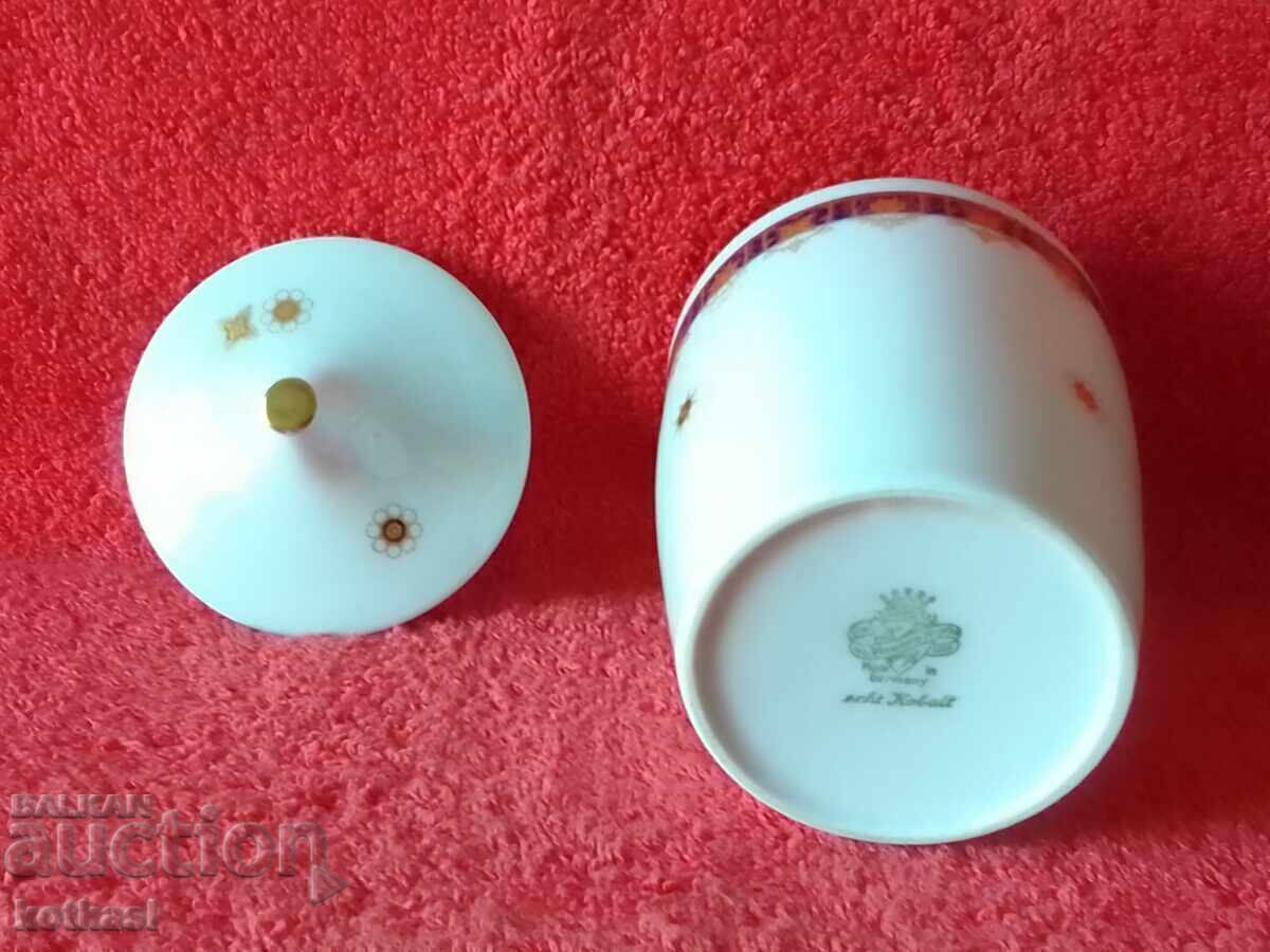 Стара порцеланова купа захарница Кобалт позлата  JLMENAU - 5