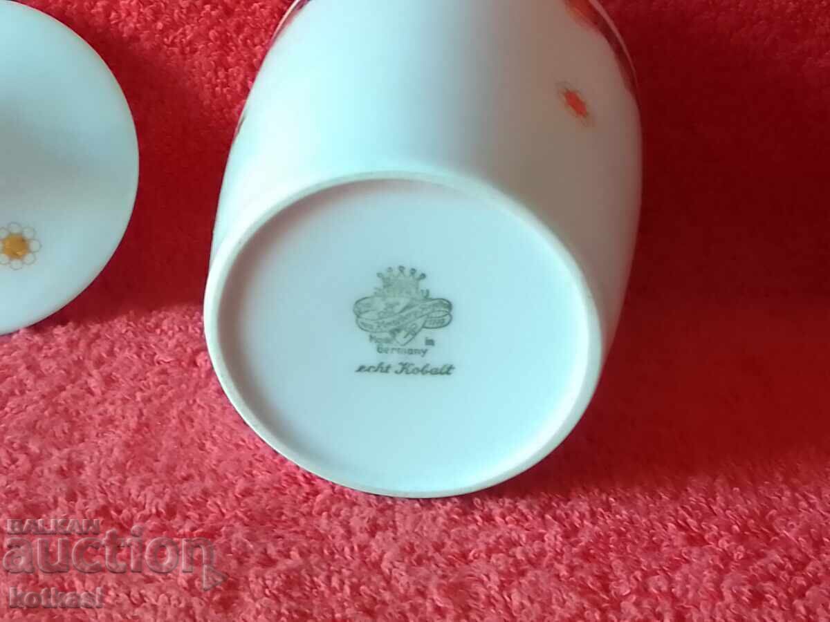 Стара порцеланова купа захарница Кобалт позлата  JLMENAU - 6