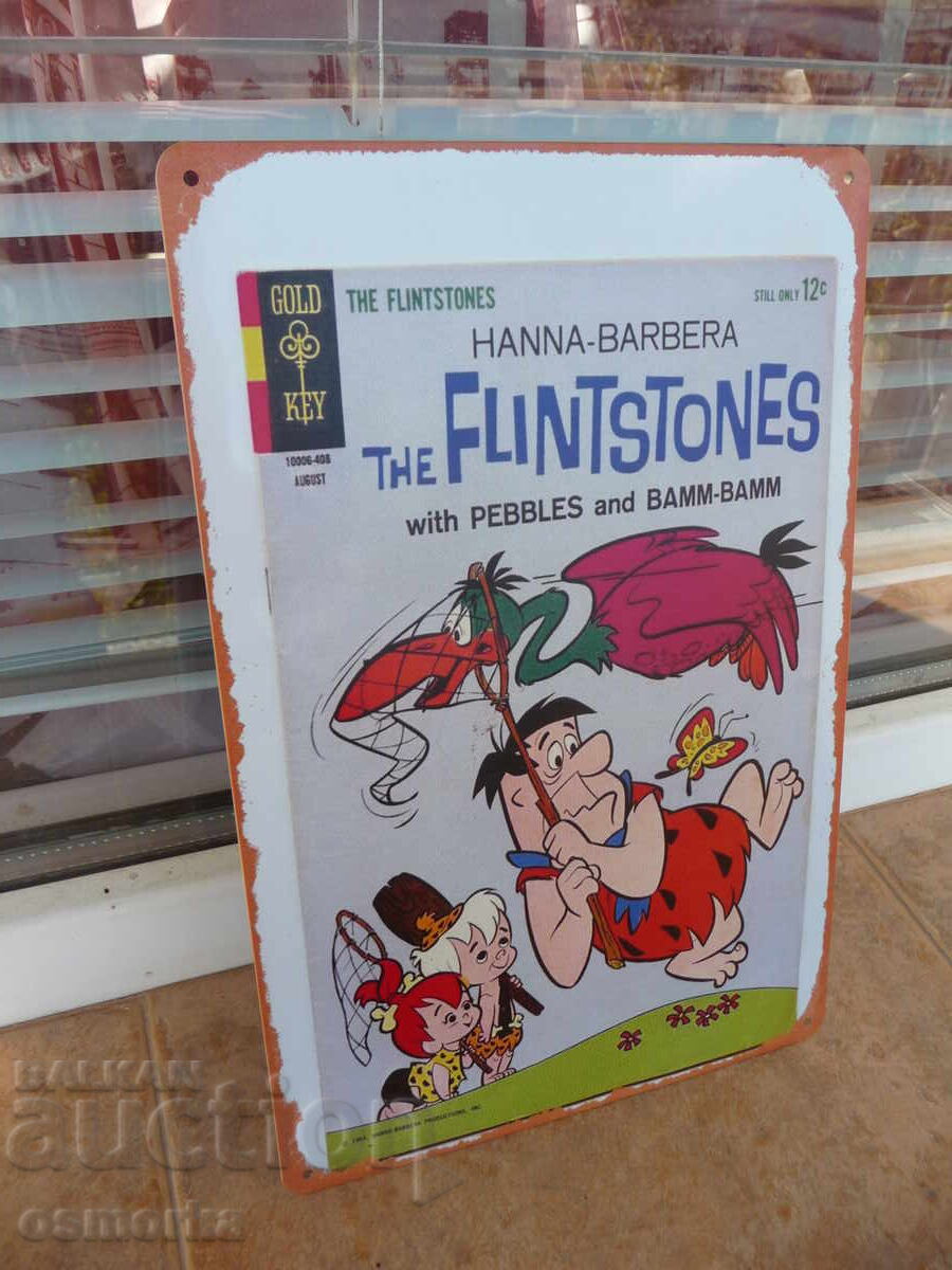 Metal Sign The Flintstones Fred Animation Pebbles Bam Bam with price 18.00 BGN | € 9.20