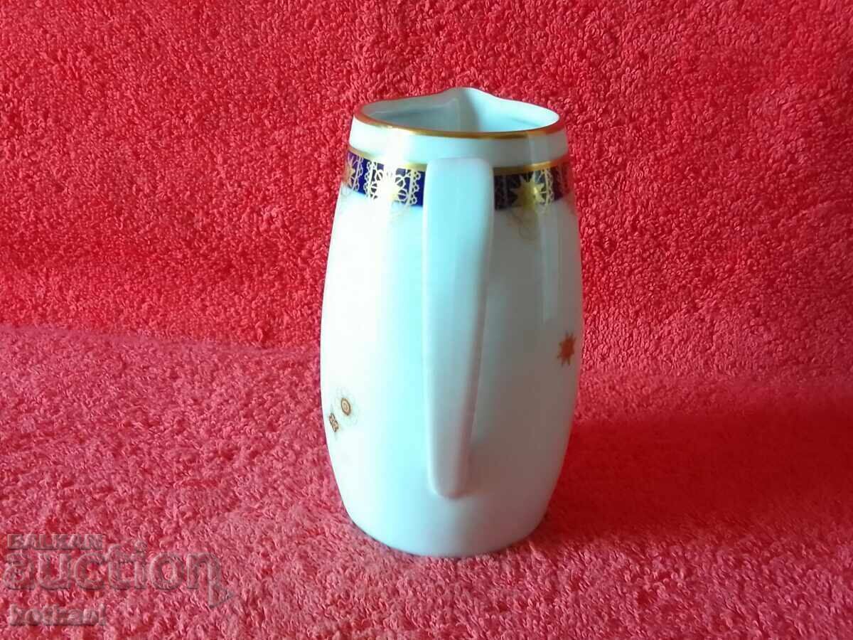 Livrarea JLMENAU Cană veche din porțelan, ulcior, cobalt, aurire, German