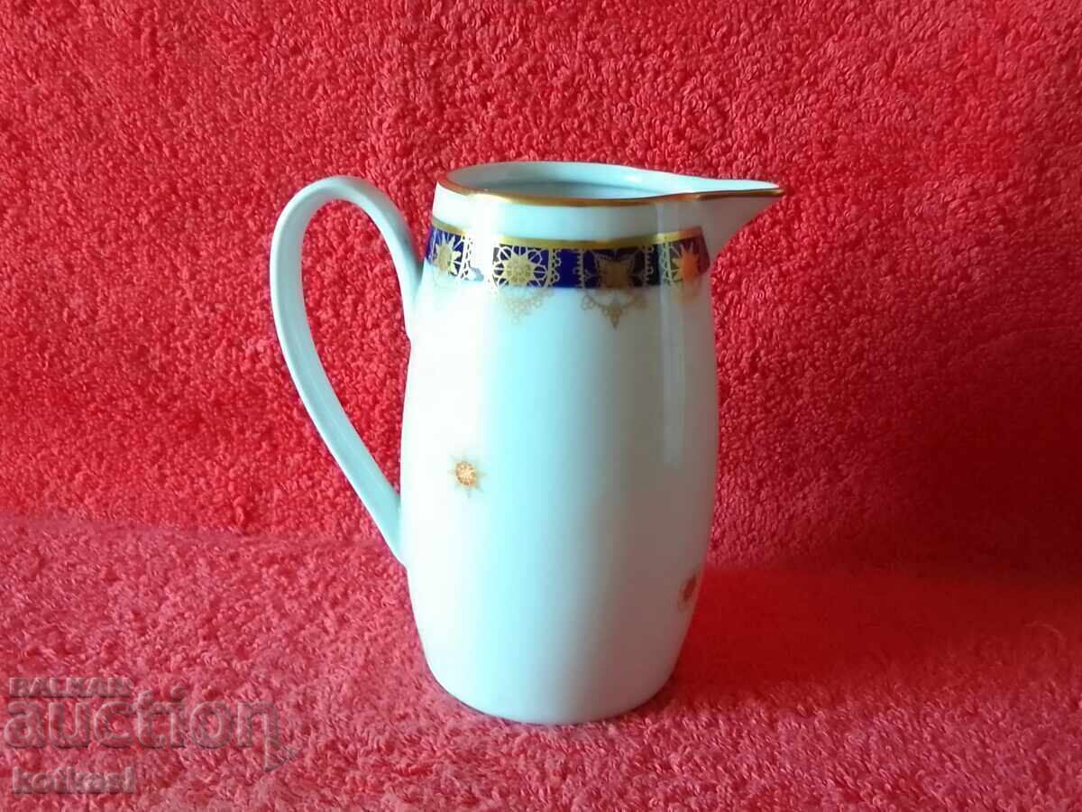 JLMENAU Cană veche din porțelan, ulcior, cobalt, aurire, German
