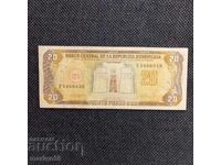 RARĂ - Republica Dominicană 20 pesos 1990