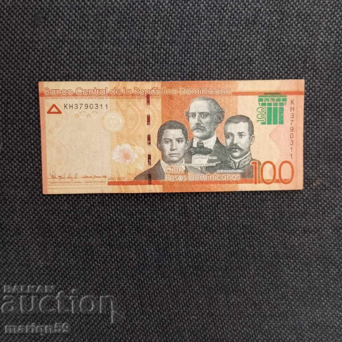 РЯДКА -Доминикана 100 песос 2017г