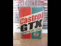 Placă metalică Ulei de motor Castrol GTX bidon schimb