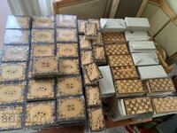 CUTII DIN LEMN ȘAH BRIDGE PIROGRAFIE DESEN AMBALATE NOI